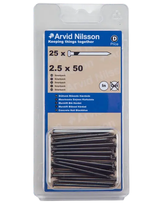 Arvid Nilsson Stålsøm hærdet 2,5 x 50 mm 25-pak