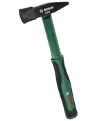 Bosch 300g hammer med sort metalhoved og grønt ergonomisk håndtag, skridsikkert greb og robust konstruktion til præcis og komfortabel brug ved gør-det-selv opgaver.