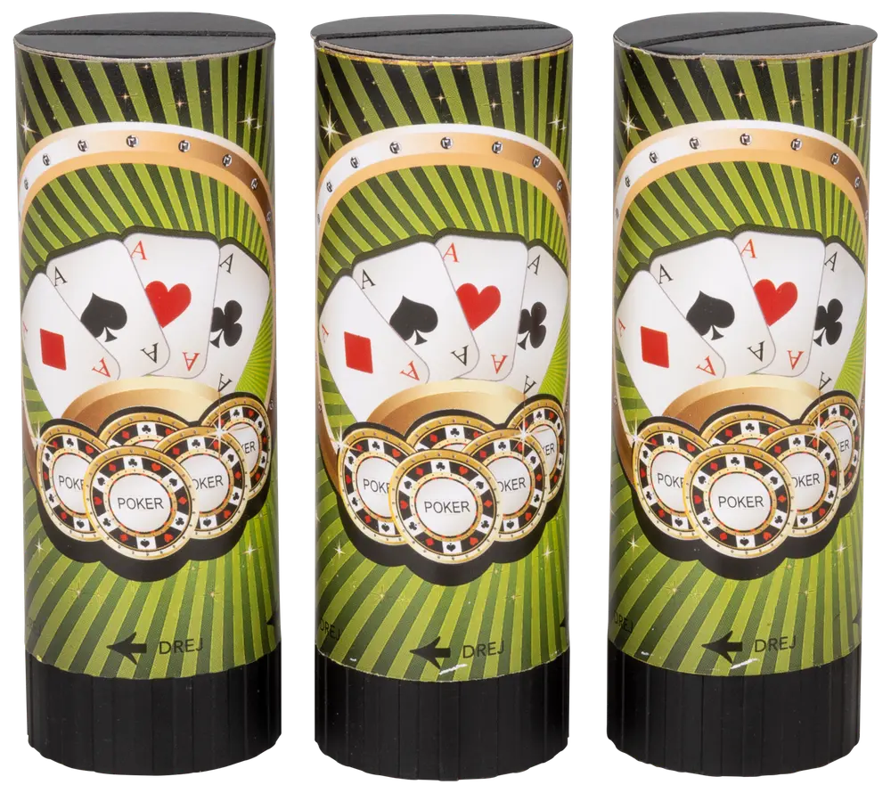 Konfettikanon med fjeder 10 cm 3-pak