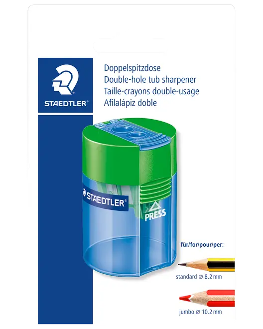 Staedtler Blyantspidser med beholder plast - Ass.