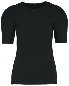 T-shirt med puffärmar - Svart