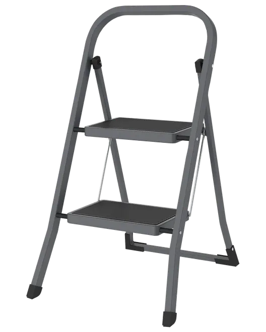Køkkenstige 2 trin stål