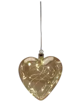Glashjärta med LED 15 cm