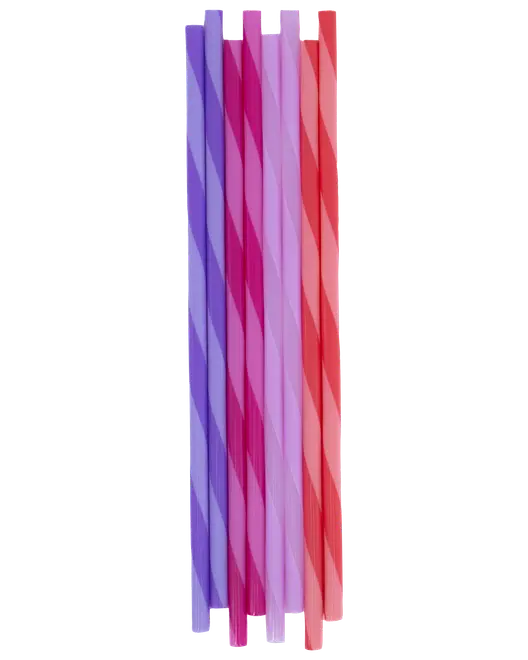 Sugerør 80-pak - Lilla og pink