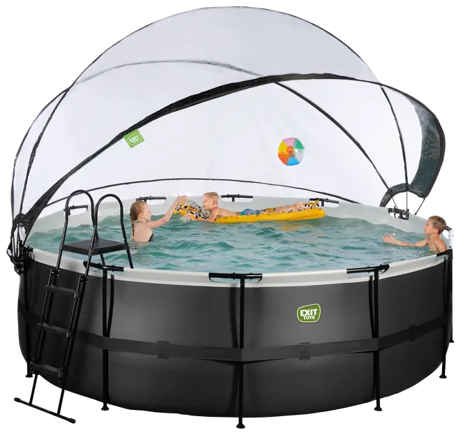 EXIT TOYS Pool Ø427x122cm med pumpe og skærm - Sort