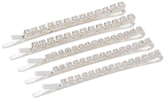 Hårspænde med sten 5 stk. - sølv