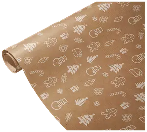 Kraftpapir Hvide Motiver - 4 m