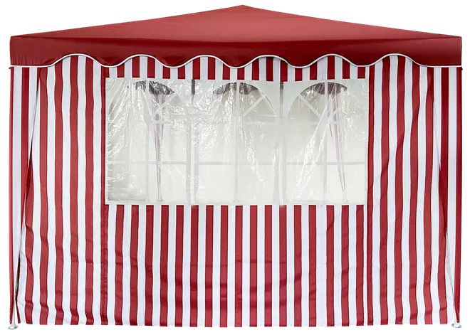 Sidovägg 3m med fönster - Röd/vit