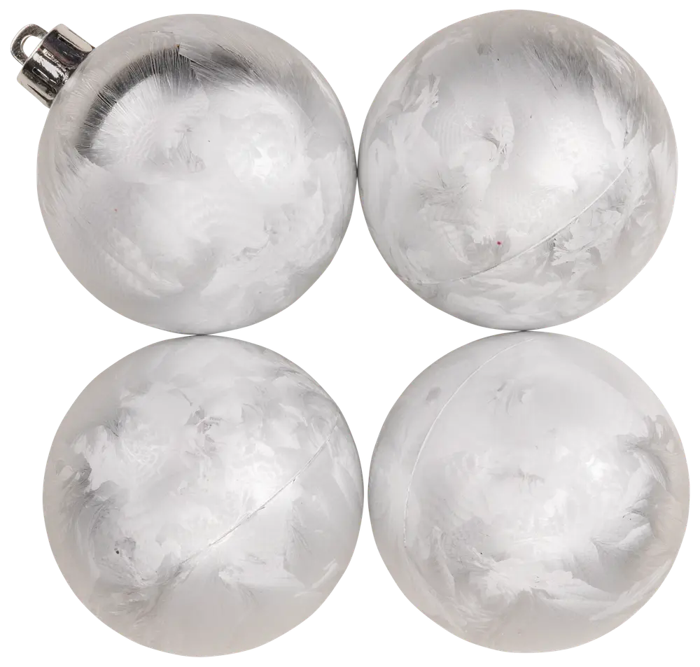Julkulor kristall silver 4-pack 