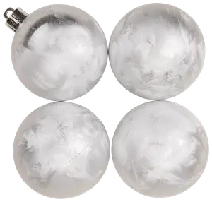 Julkulor kristall silver 4-pack 