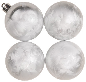 Julkulor kristall silver 4-pack 