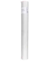 Stor rulle hvid grundet lærred, velegnet til maling eller hobby. Lærredet er tæt rullet og har en etiket med produktinformation og stregkode.