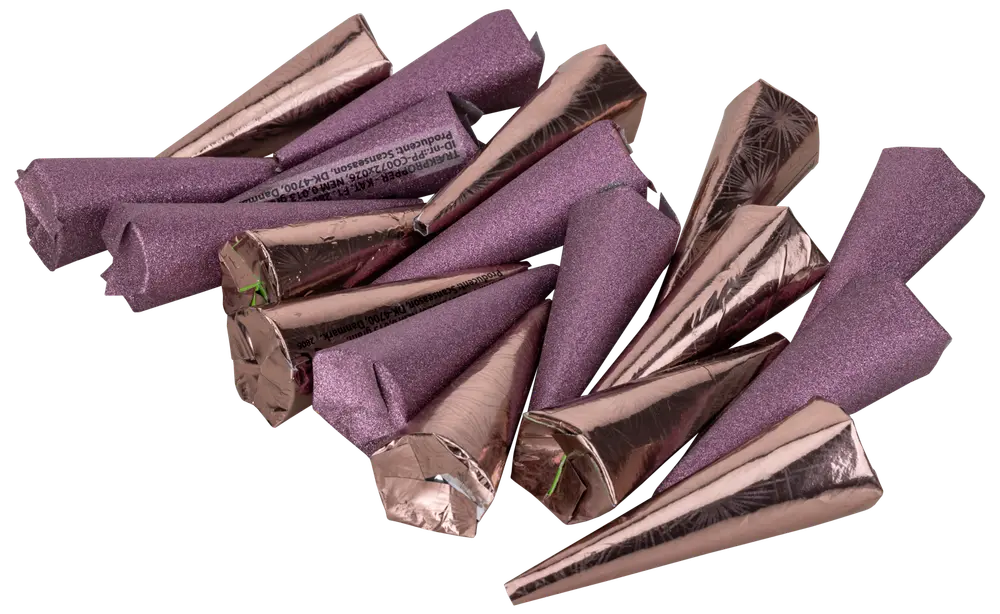 Trækpropper kegle 18 stk. metallisk