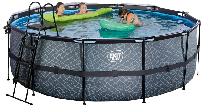 EXIT TOYS Pool Ø427x122cm med pumpe og skærm - Grå