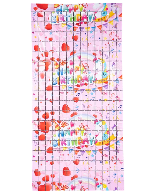 Glitterdraperi fyrkanter - rosa 