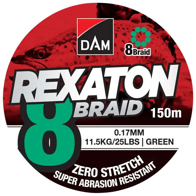 DAM Flätlina 8 braid 150 m 0,17 mm - grön