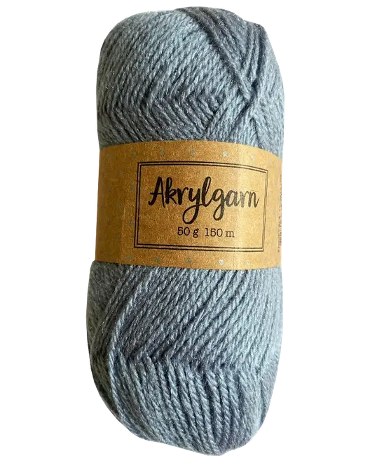 Akrylgarn 50 g - støvet blå