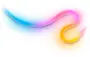 Buet, gradient linje med blå, pink og gule farver på hvid baggrund. Glidende overgang og glødende effekt, egnet til moderne grafisk design eller dekoration.