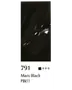 Blank sort farveprøve mærket 791 Mars Black PBk11, vist som en dyb, næsten uigennemsigtig sort prøve.