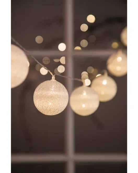 Ljusslinga Ø6 cm 10 st - vit
