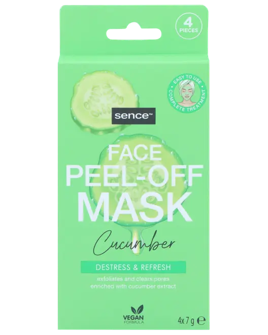 Ansigtsmaske peel-off agurkeekstrakt 4-pak