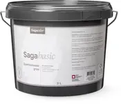 SagaColor Sagabasic spartelmasse grov, 3 liters sort plastspand med metalhank. Til større revner i vægge og lofter. Let at påføre, egnet til forskellige overflader.