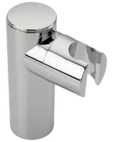 Modern kromad badrumsblandare med cylindrisk bas och kort, vinklad pip. Stilren, minimalistisk design med blank finish, passar moderna handfat.