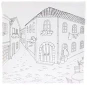 Målarduk med motiv och målarset