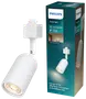 Philips hvidt skinnelys spot, cylindrisk design, nem installation, pære medfølger ikke. Velegnet til moderne interiør, vist med emballage.