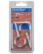 Skruekrog Ø6 x 80 mm 2-pak