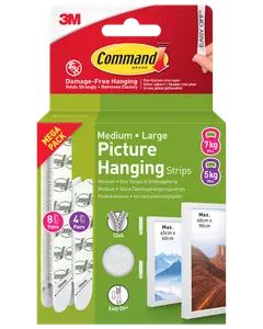 Command™ Strips Tavelupphängning - Vit M och L