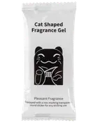 Kat-formet duftgel i lukket pakke med sød katteillustration. Behagelig duft, inkluderer gennemsigtig rund klistermærke til nem placering. Perfekt til små rum.