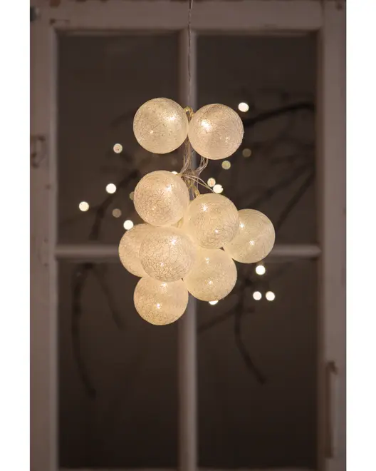 Ljusslinga Ø6 cm 10 st - vit