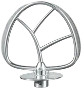 Fladt piskeris i metal til røremaskine, med bredt trekantet design og tre tværstænger, ideel til effektiv blanding af dej, kagedej og andre ingredienser.