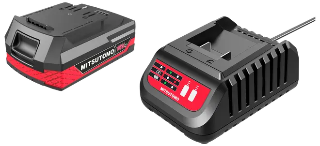 Mitsutomo Batteri 18V 2Ah med 2,4A oplader