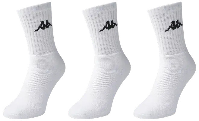 Kappa Strumpor 3-pack, Vit