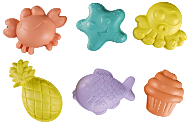 Sandlegetøj sandforme 6 dele