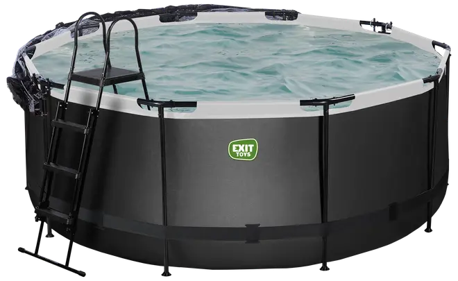 EXIT TOYS Pool Ø360x122cm med pumpe og skærm - sort