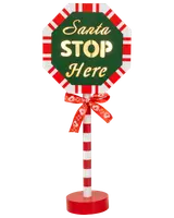 Skylt - Santa stop here