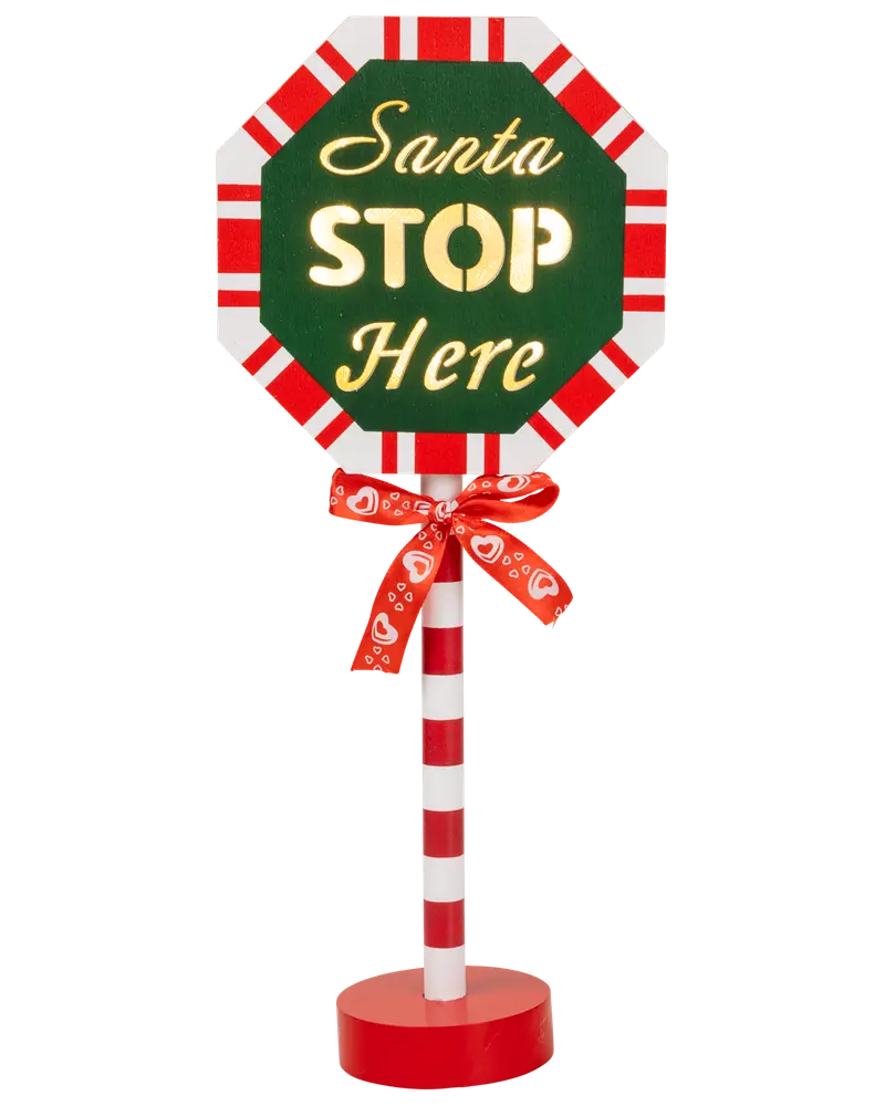Skylt - Santa stop here