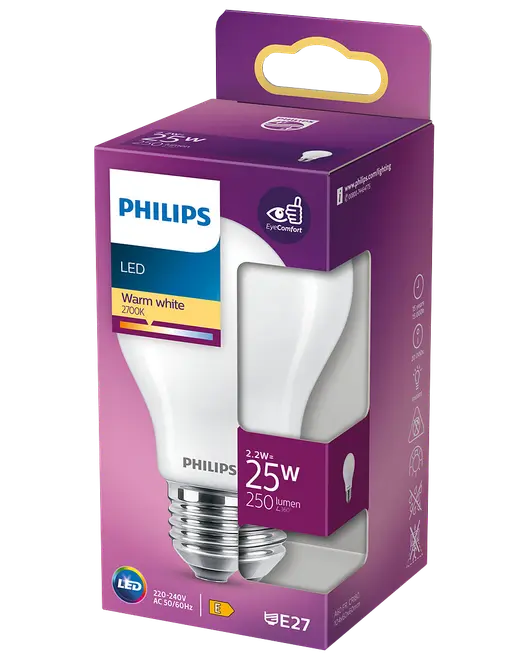 PHILIPS LED normallampa 2,2W E27 A60