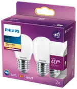 PHILIPS LED klotlampa 4,3W E27 P45 2-pack