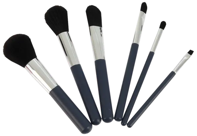 Makeup børster 6 dele - assorterede farver
