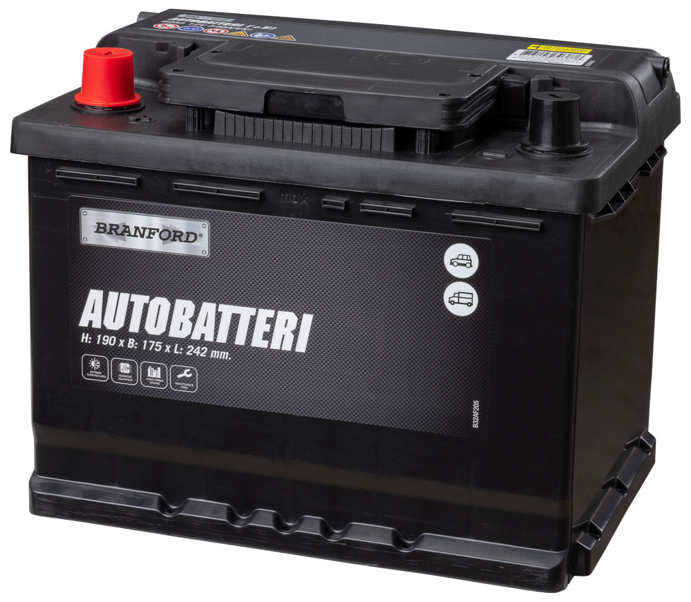 BRANFORD Autobatteri 12V 62 Ah (+v)