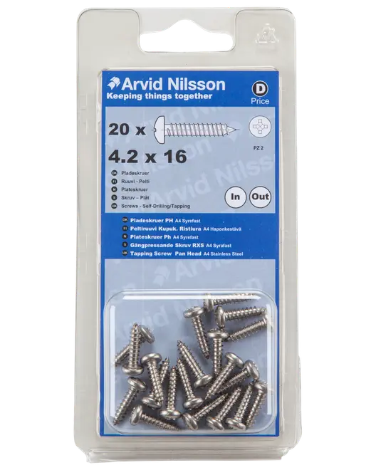 Plåtskruv A4 4,2x16 20 st