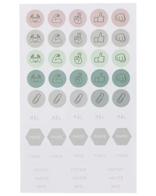 Klistermærkeblok 16 ark - 13 x 21 cm