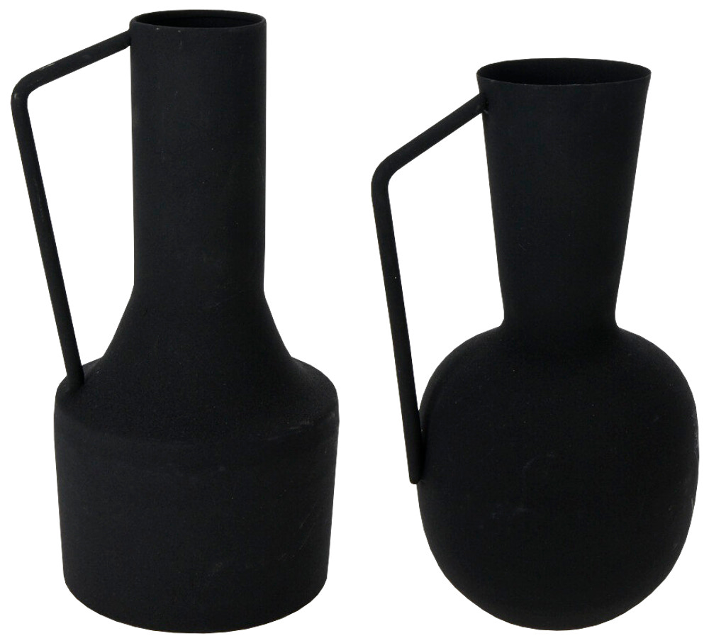 Vase i metal H. 29 cm ass. varianter - sort