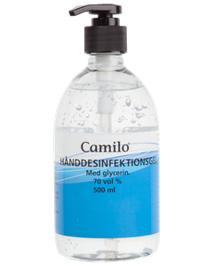 Hånddesinfektionsgel 70% 500 ml